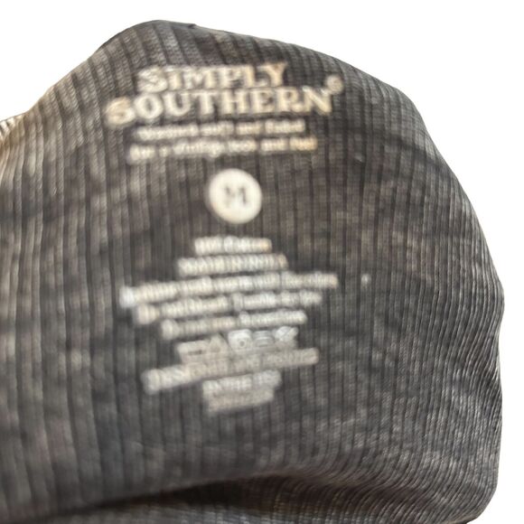 Simply Southern Sweatshirt Happy Mind Happy Life Womens Medium Gray Cropped - Picture 7 of 9